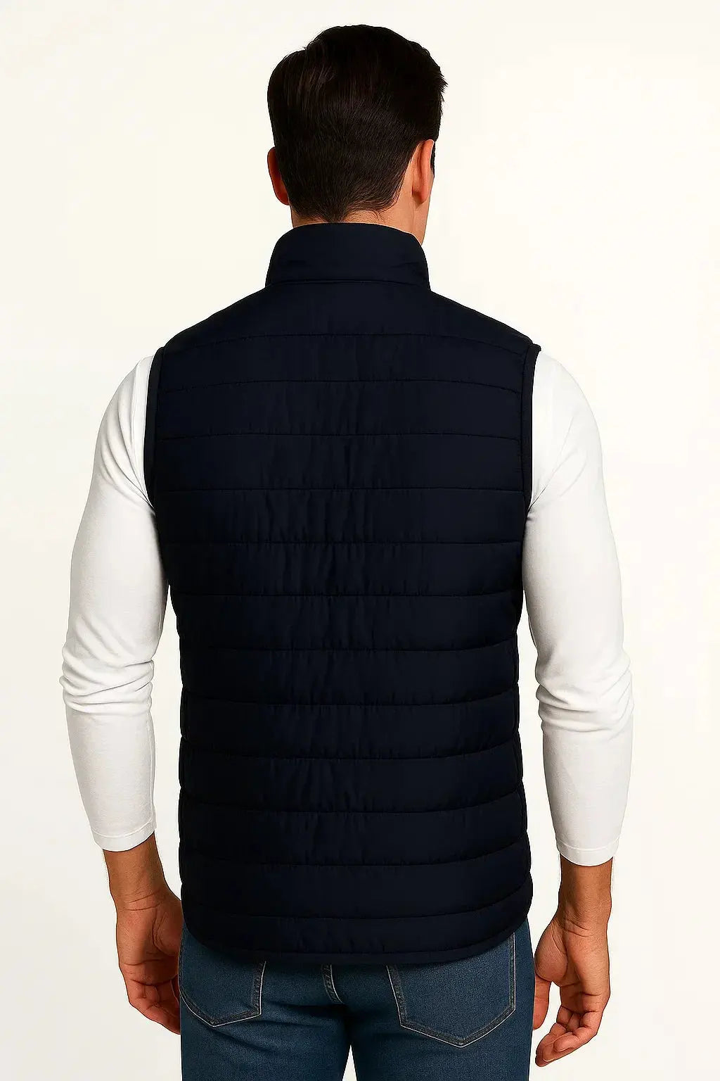 Rupert | Men's Padded Sleeveless Winter Gilet with Stand Collar - product photo 2
