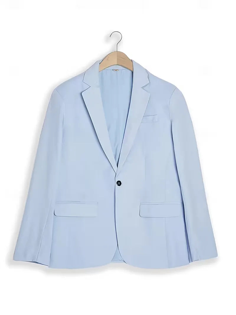 Men's Two Piece Suit Woven Fabric Notch Lapel Slim Fit Smart Casual