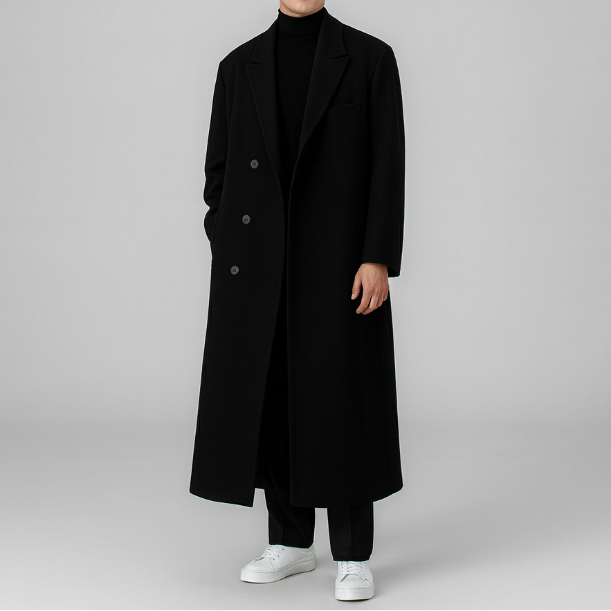 Ronan / Men’s Mid-Length Textured Overcoat