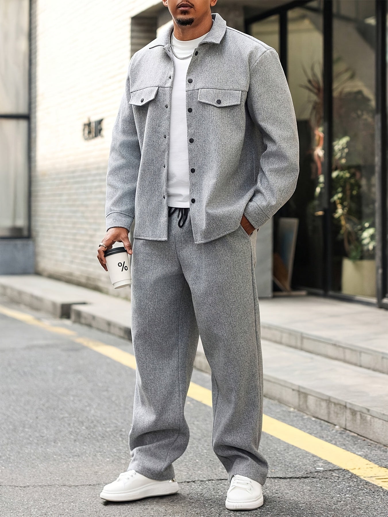 Men's Two Piece Set Zip Front Regular Fit