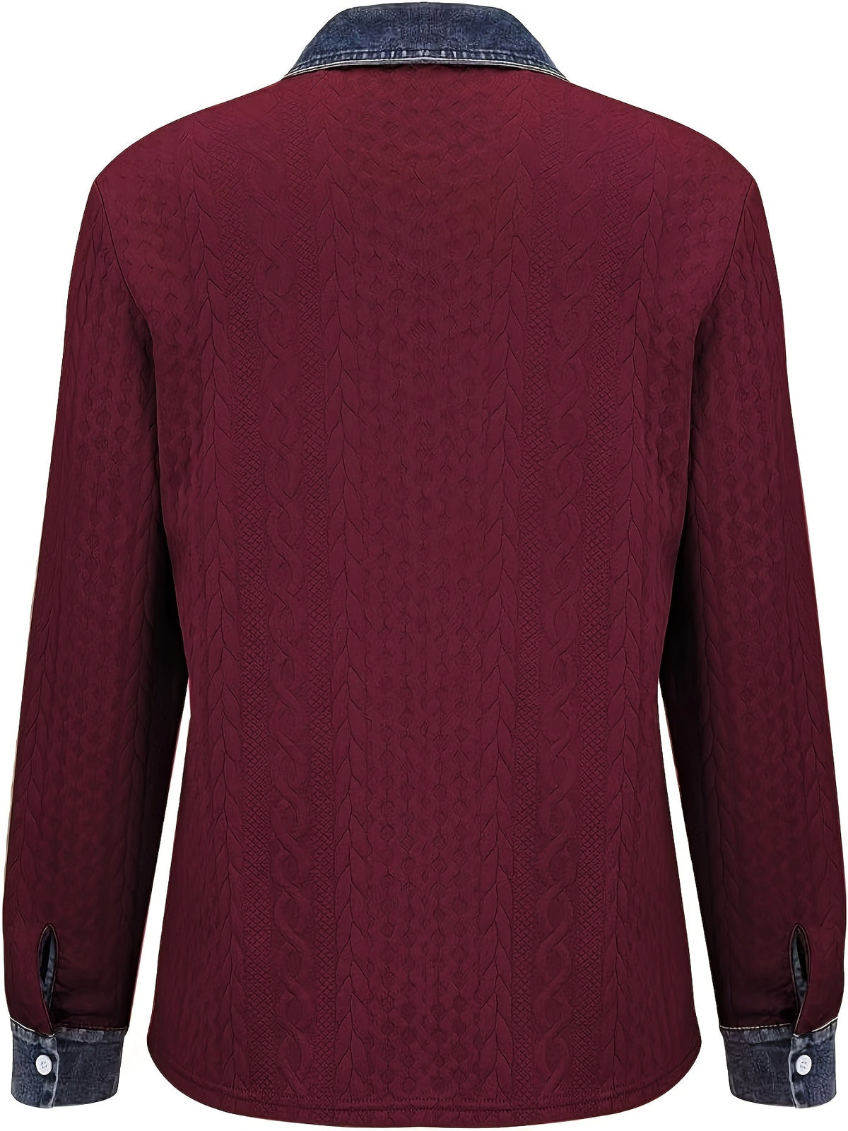 Tabitha | Women's Textured Contrast Button Cardigan
