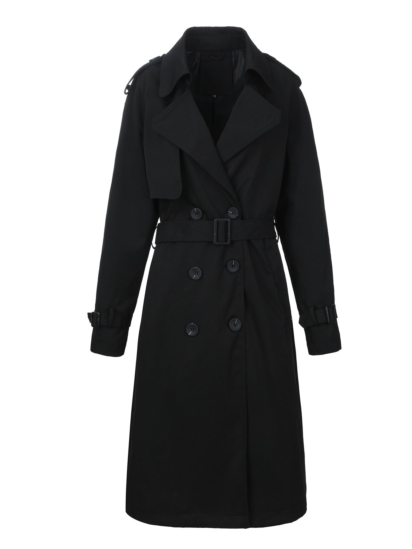 Women's Trench Coat Double Breasted Belted Structured