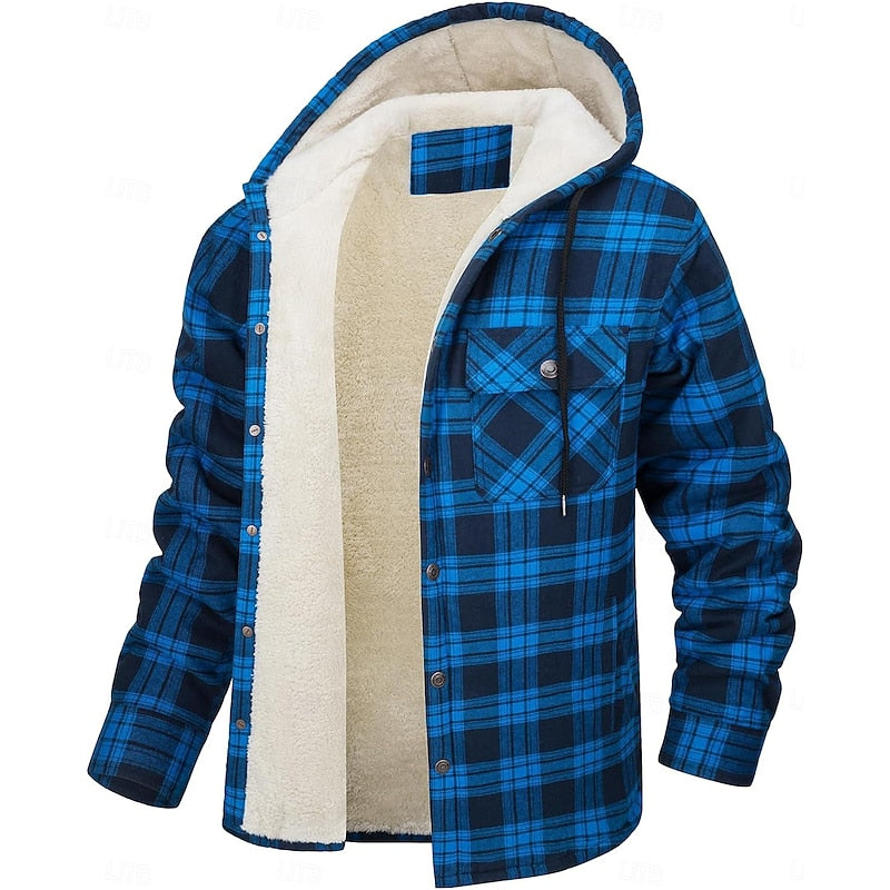 Bastian | Men's Hooded Checked Shirt Jacket