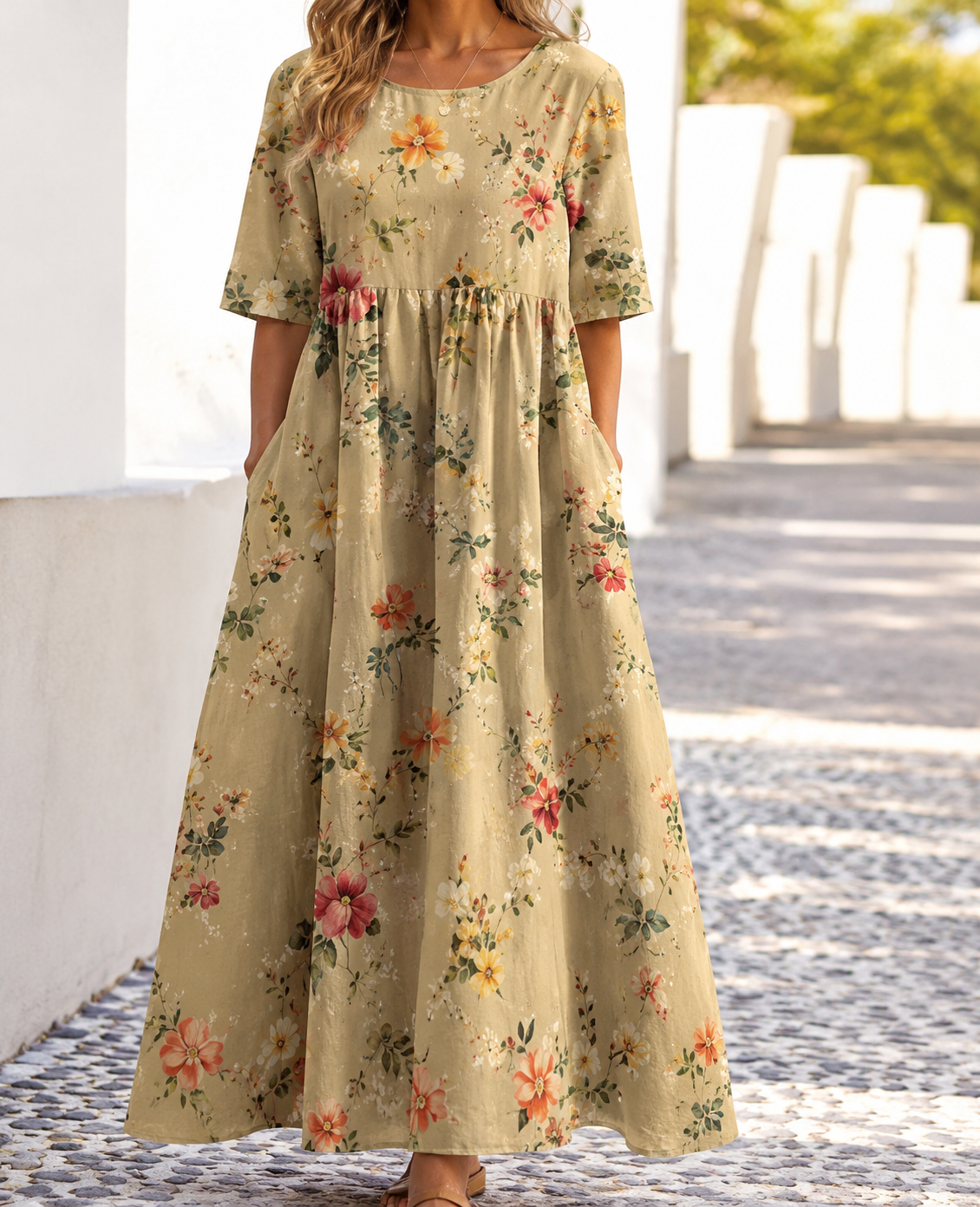 Ophelia | Women's Printed Floral Midi Dress