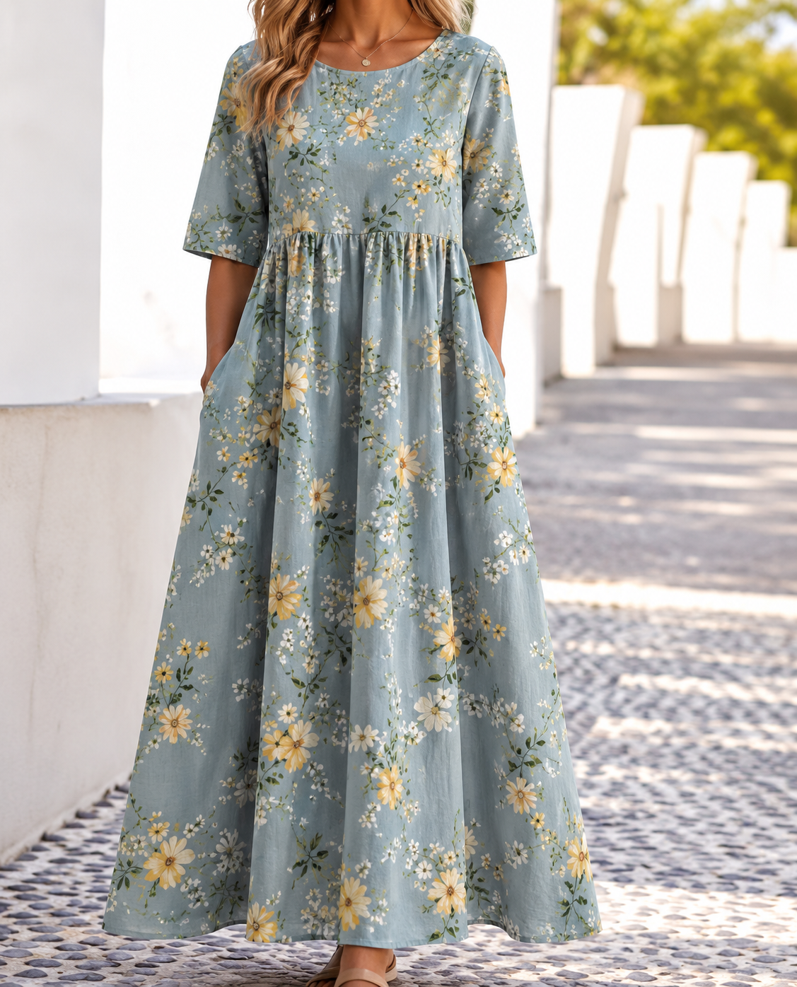 Ophelia | Women's Printed Floral Midi Dress