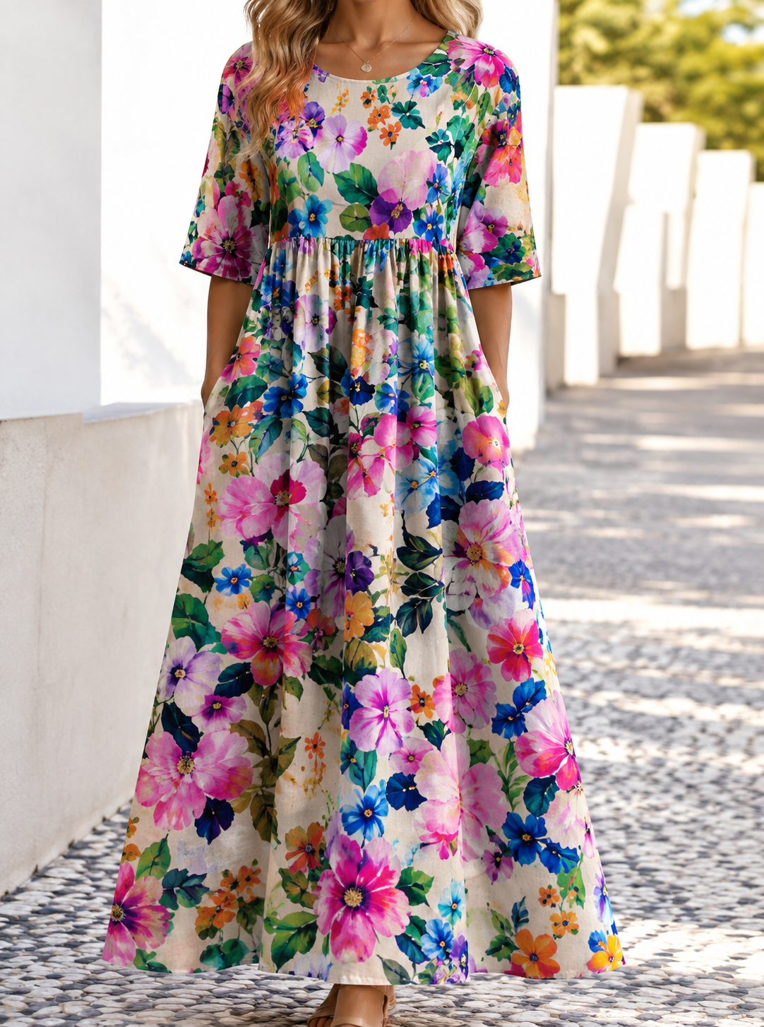Ophelia | Women's Printed Floral Midi Dress