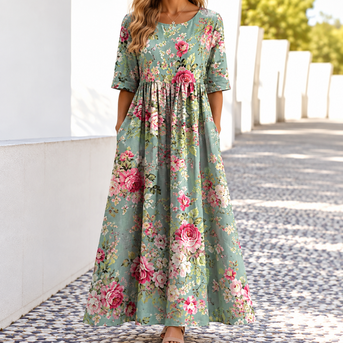 Ophelia | Women's Printed Floral Midi Dress