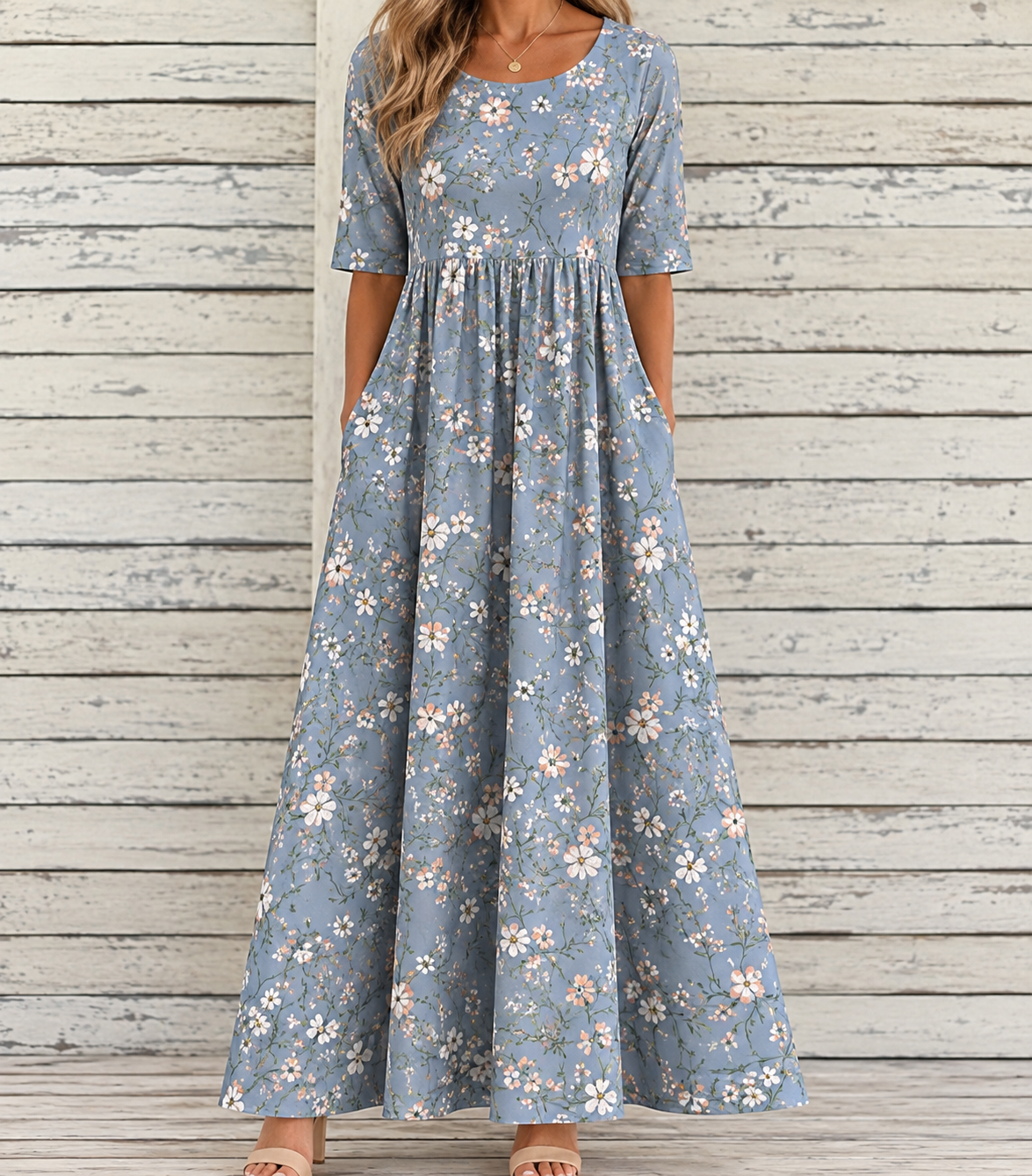 Ophelia | Women's Printed Floral Midi Dress