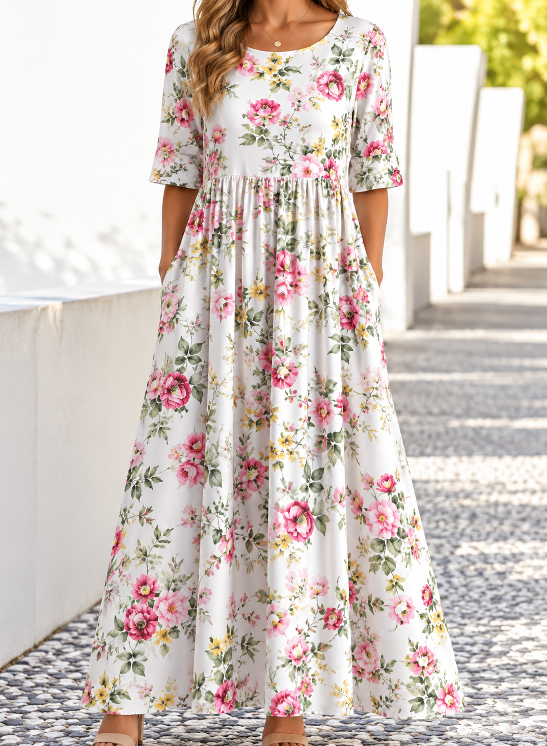 Ophelia | Women's Printed Floral Midi Dress
