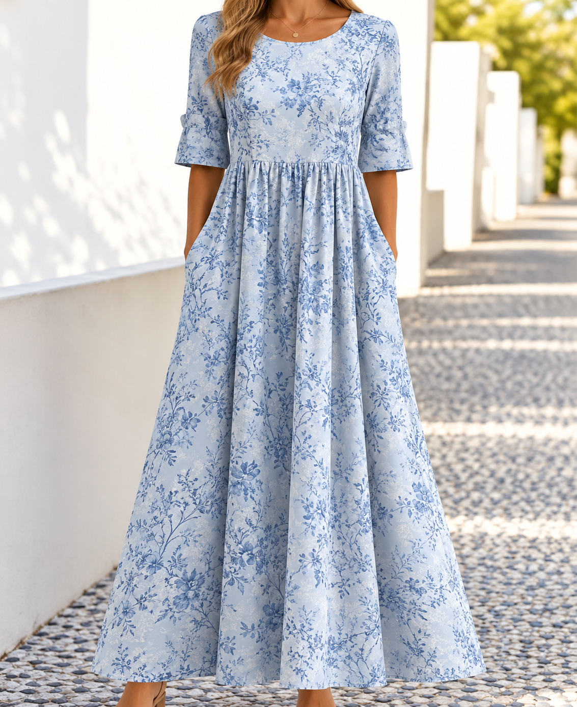 Ophelia | Women's Printed Floral Midi Dress