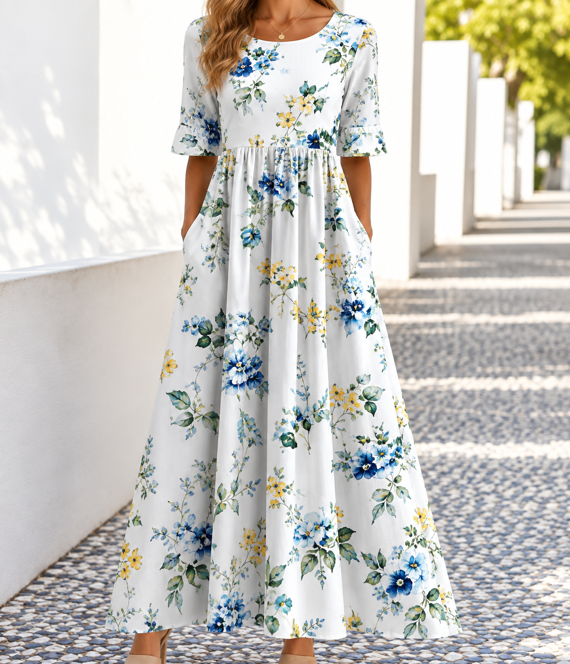 Ophelia | Women's Printed Floral Midi Dress