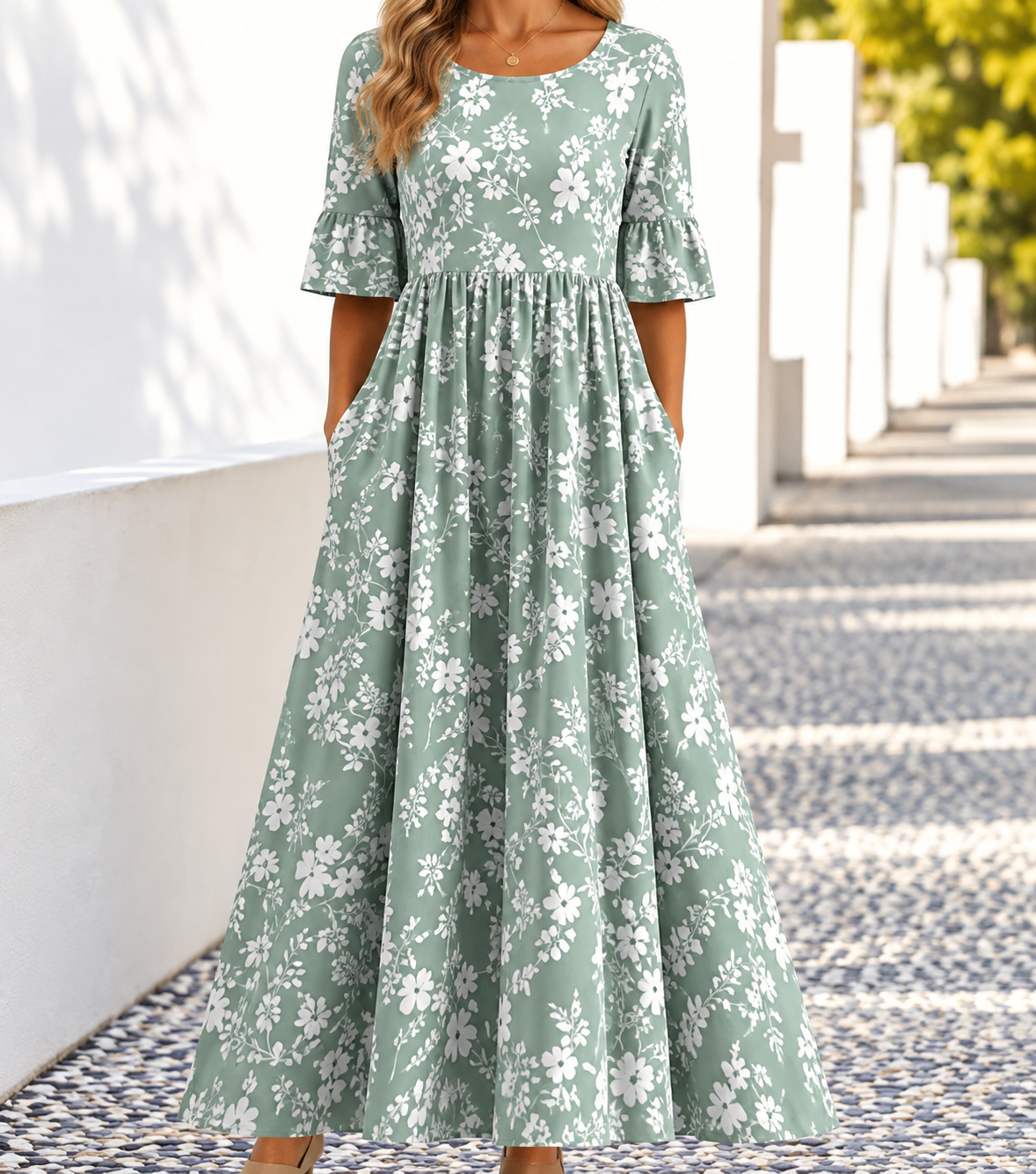 Ophelia | Women's Printed Floral Midi Dress