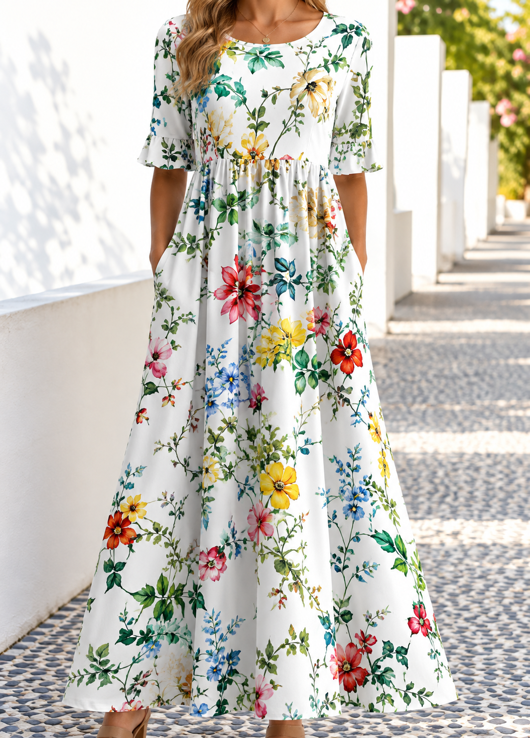 Ophelia | Women's Printed Floral Midi Dress