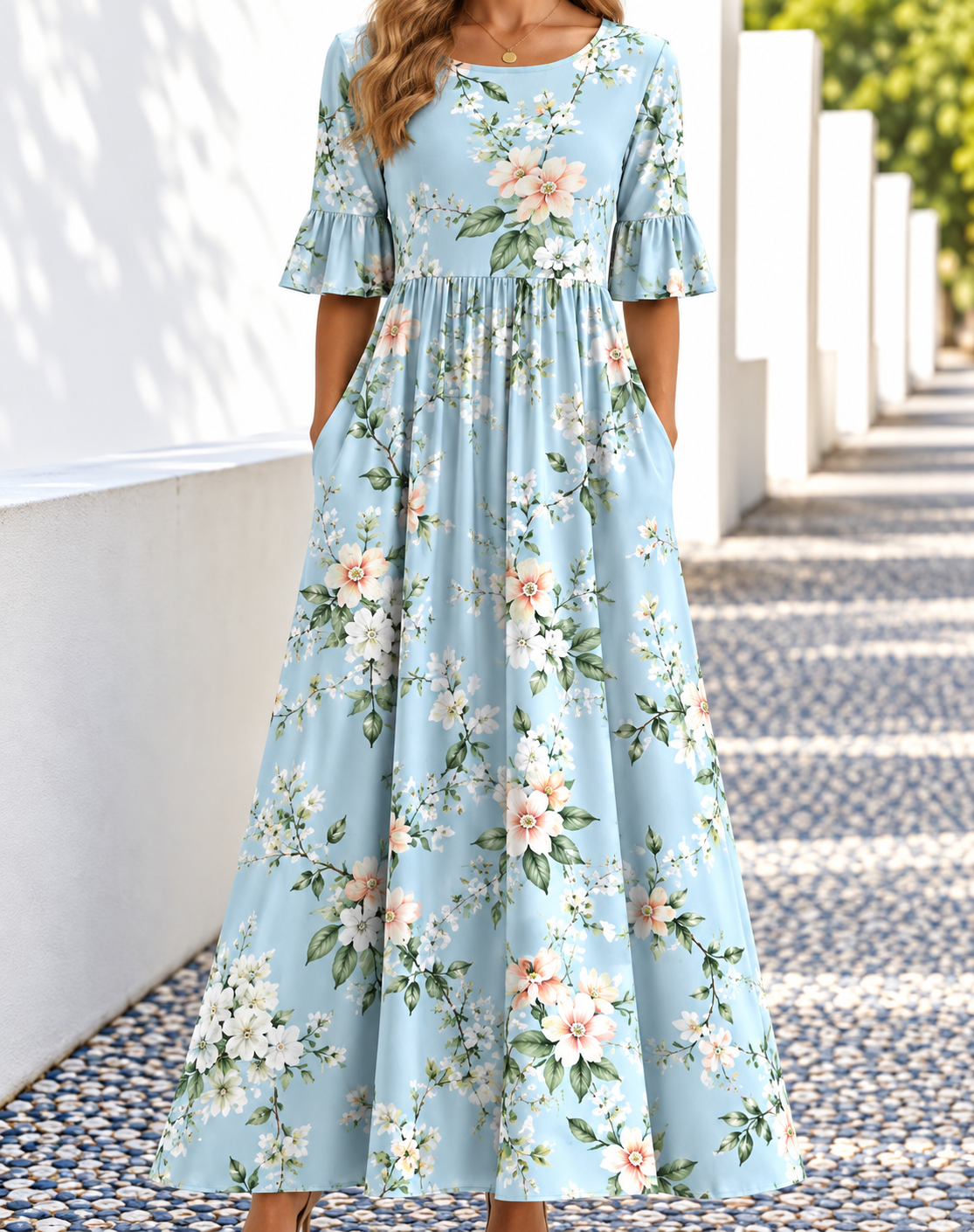 Ophelia | Women's Printed Floral Midi Dress
