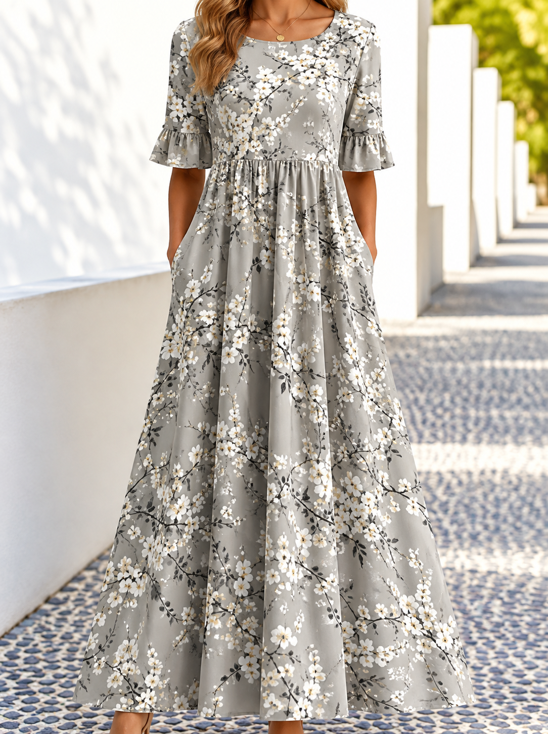 Ophelia | Women's Printed Floral Midi Dress