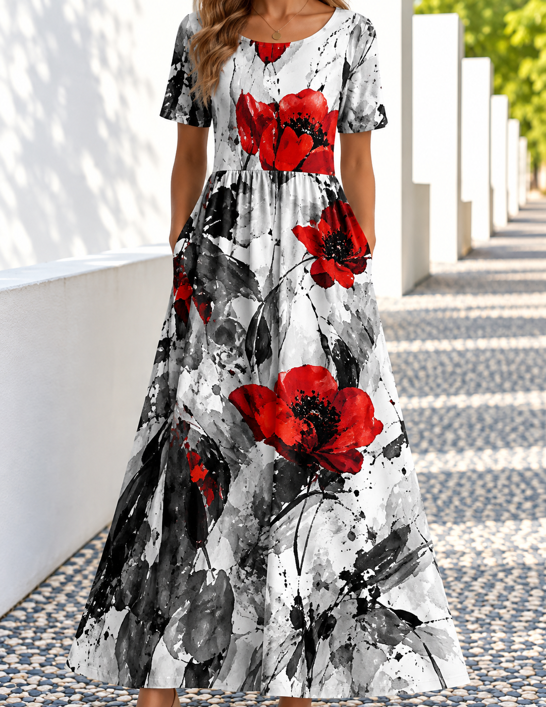Ophelia | Women's Printed Floral Midi Dress