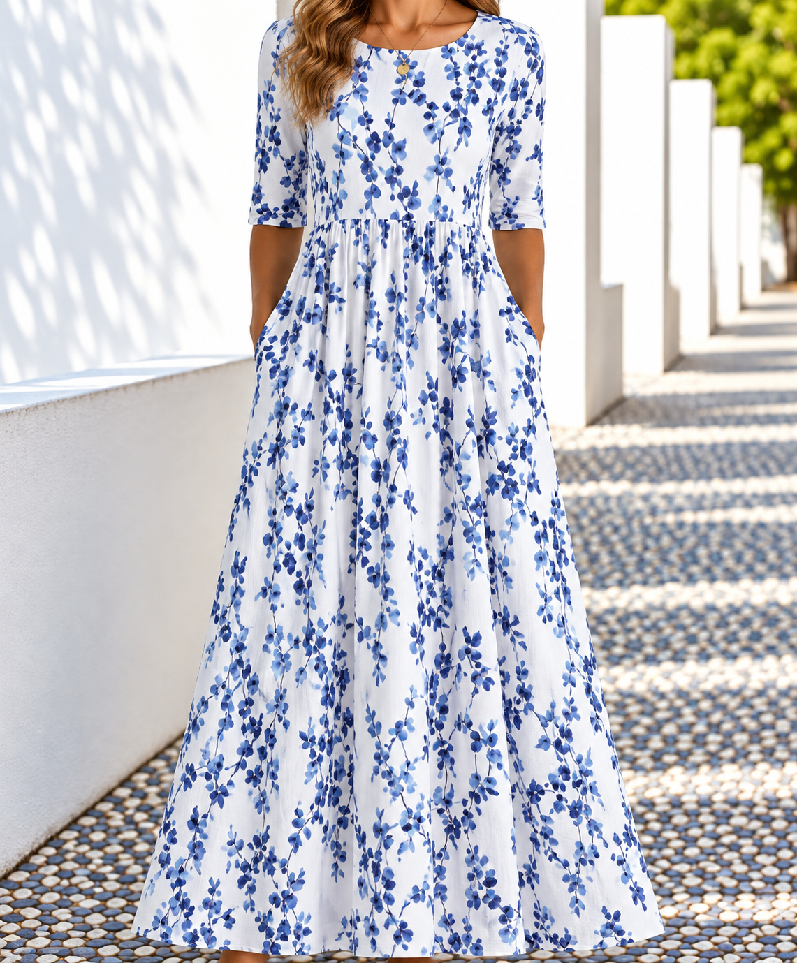 Ophelia | Women's Printed Floral Midi Dress