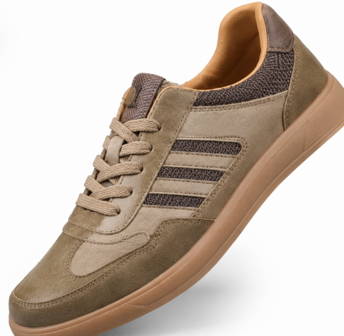 Men's Nubuck Leather Sneakers Low Top Lace Up