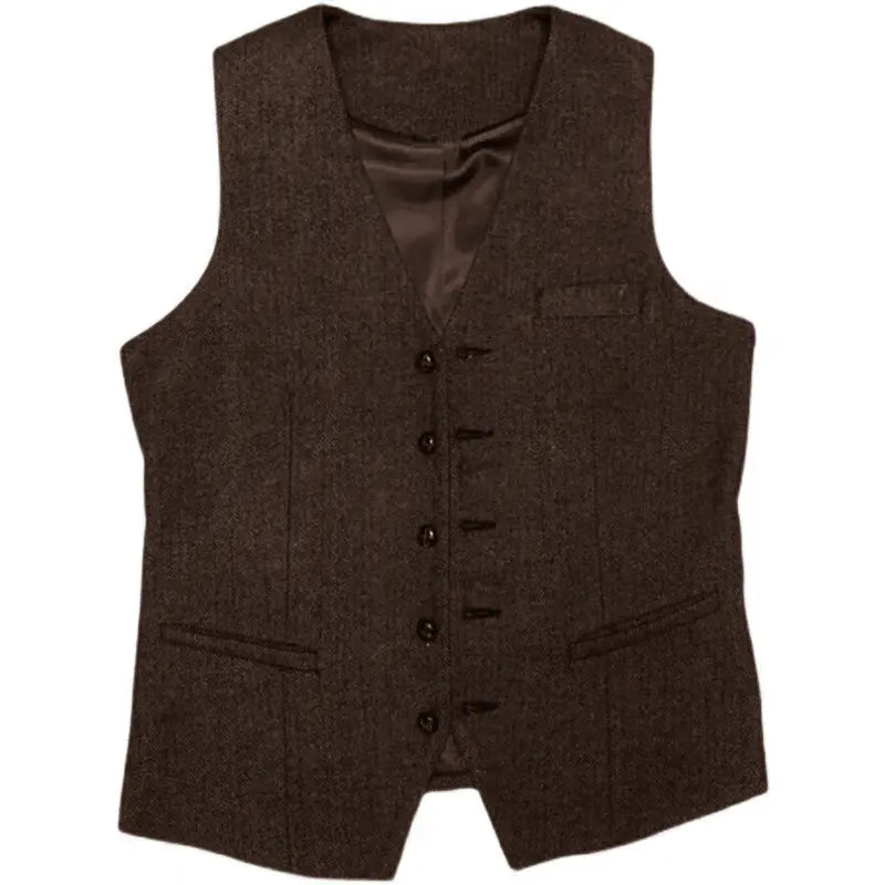 Montgomery | Men's Tweed-Style Three-Piece Wedding Suit - product photo 31