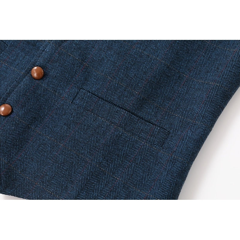 Basil | Men's Tailored Herringbone Button Waistcoat