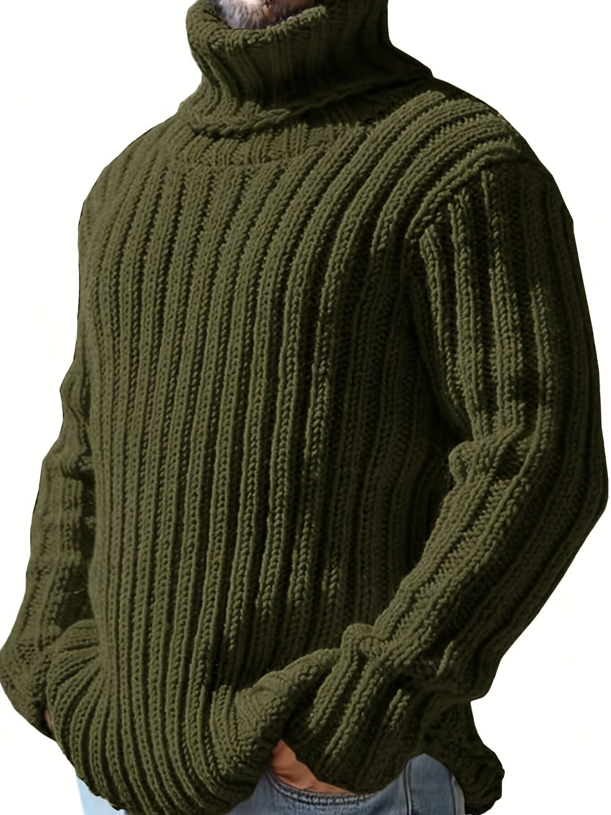 Oswald | Men's Textured Ribbed High-Neck Pullover - image 20