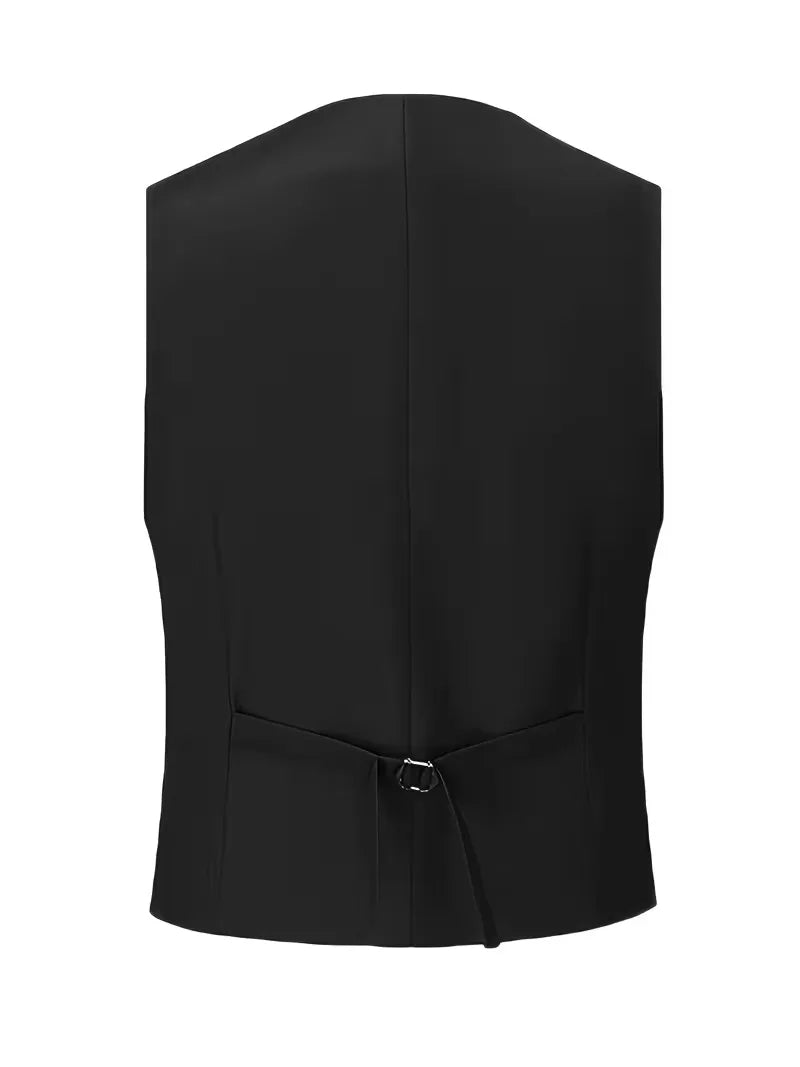 Men's Three Piece Suit Woven Fabric Peak Lapel Double Breasted Waistcoat