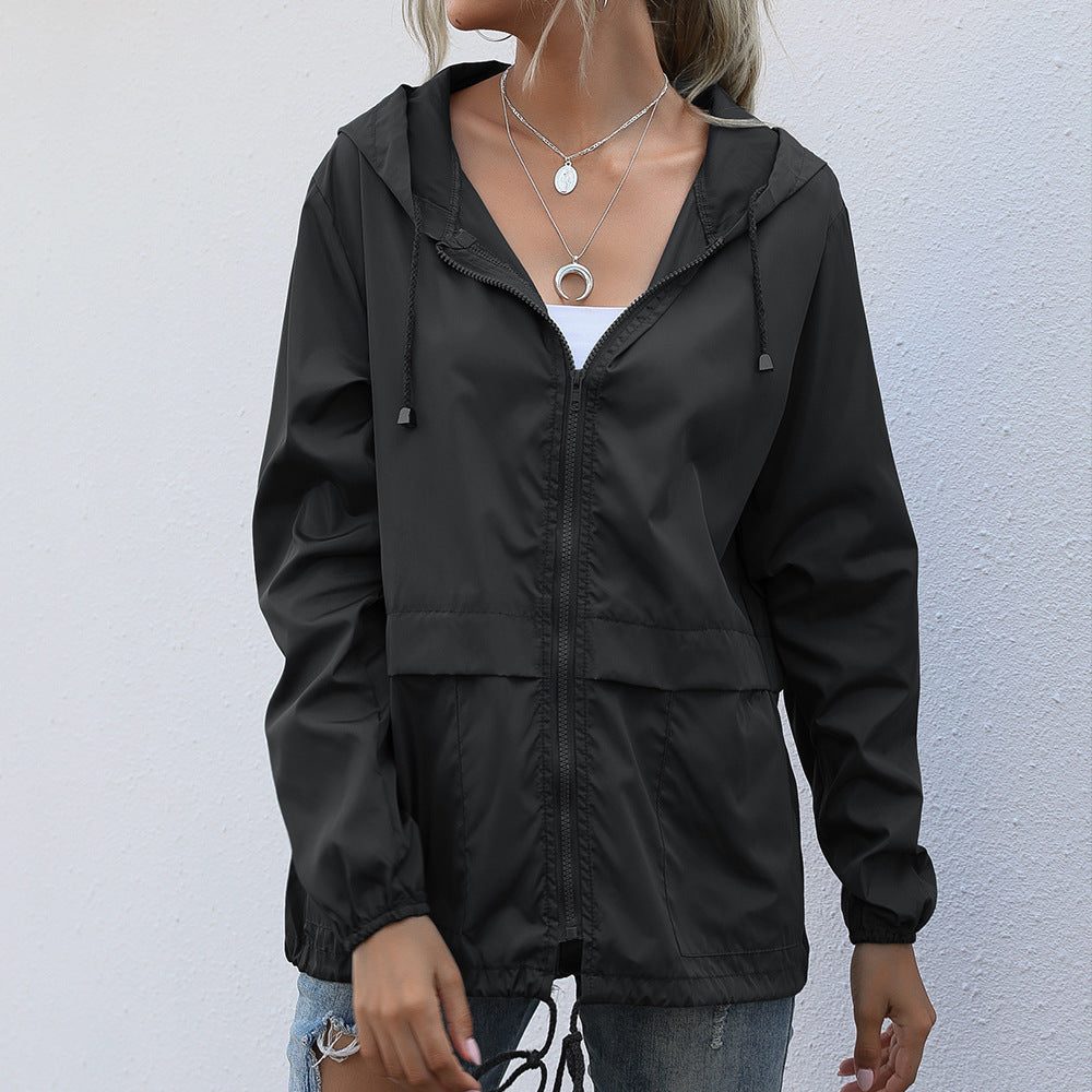 Esme | Women's Hooded Raincoat with Drawstring Pockets