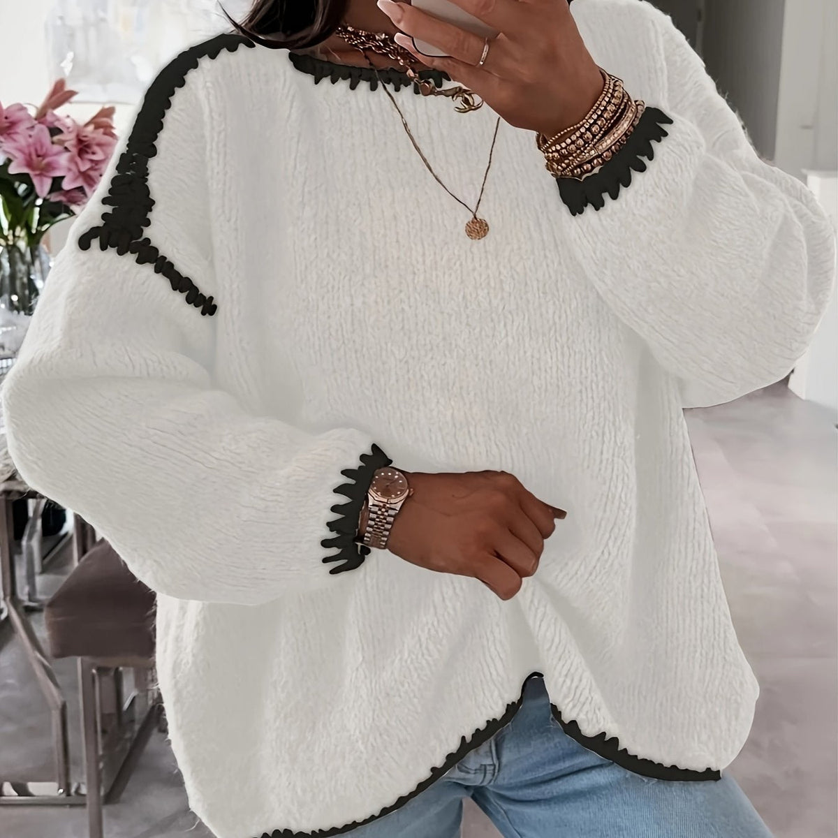 Elowen | Women's Relaxed Boat-Neck Jumper