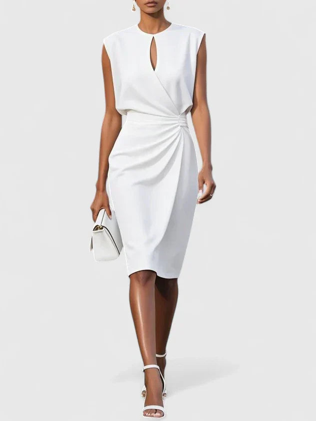Women's Dress Crepe Sleeveless Fitted Knee Length