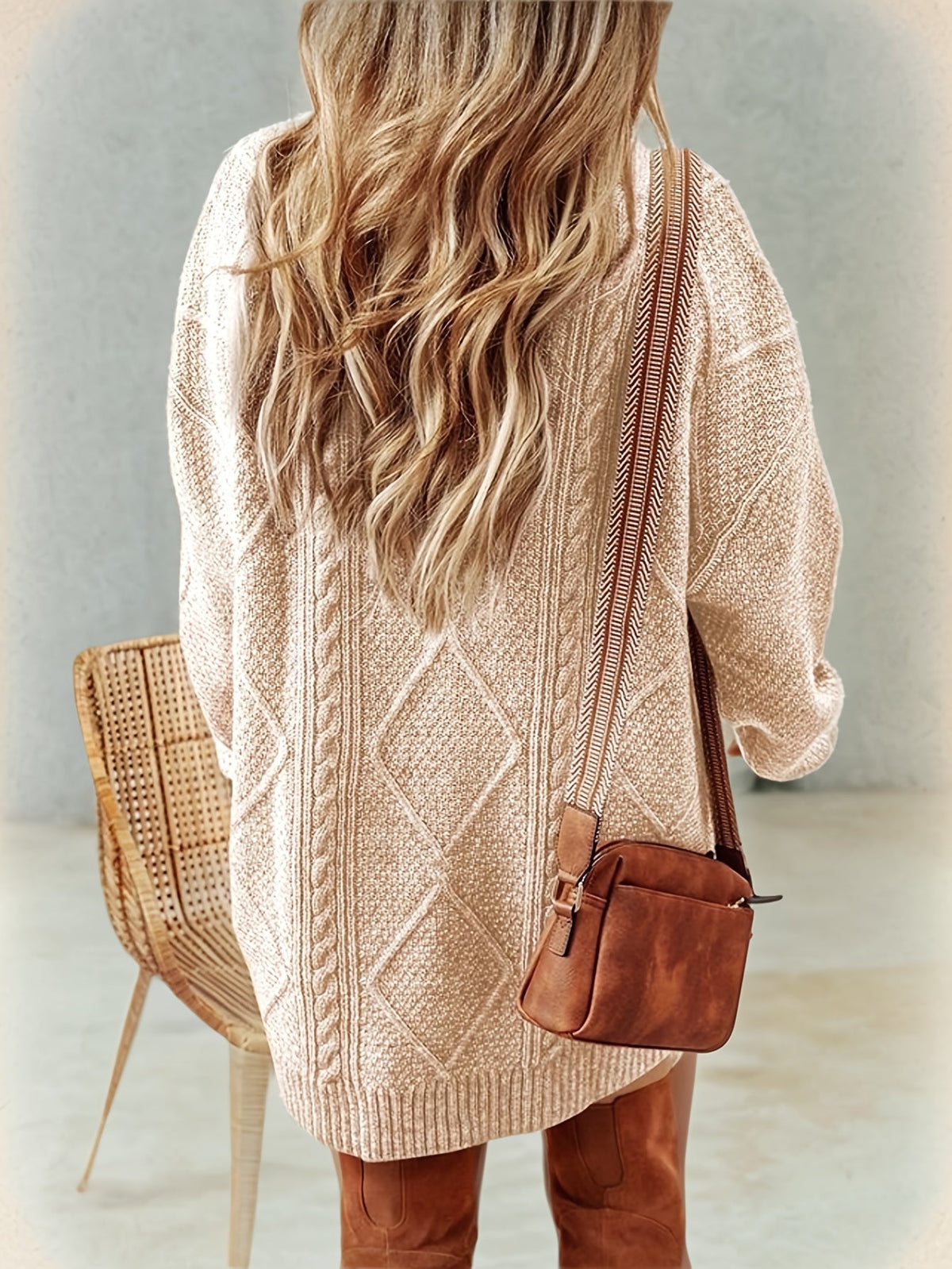 Maribel | Women's Cable-Knit Long-Sleeve Jumper Dress