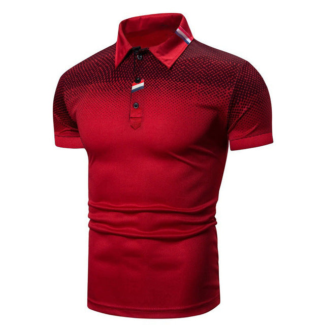 Men's Polo Shirt Stretch Fabric Textured Knit Short Sleeve Slim Fit