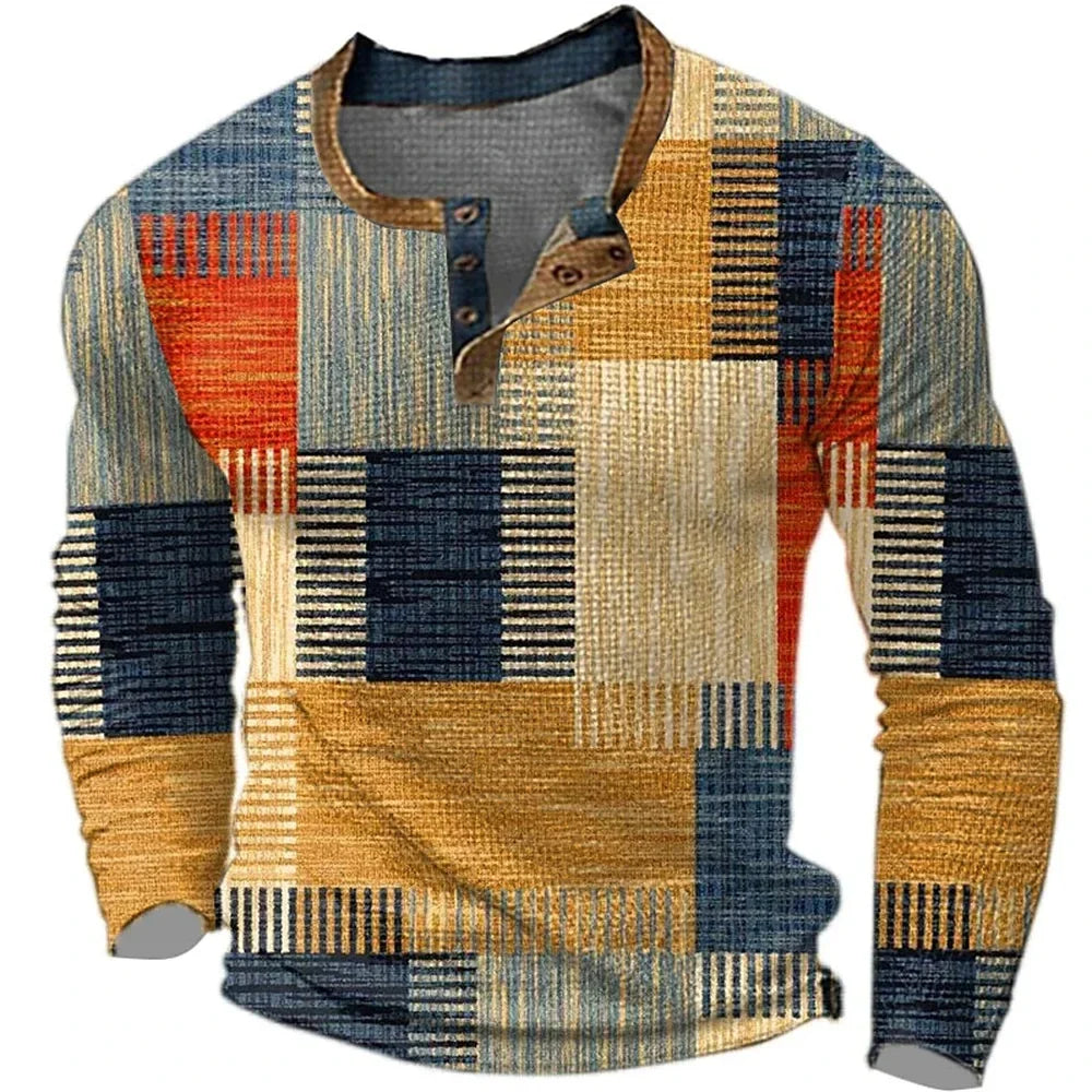 Alwyn | Men's Colourful Long-Sleeve Patchwork Shirt