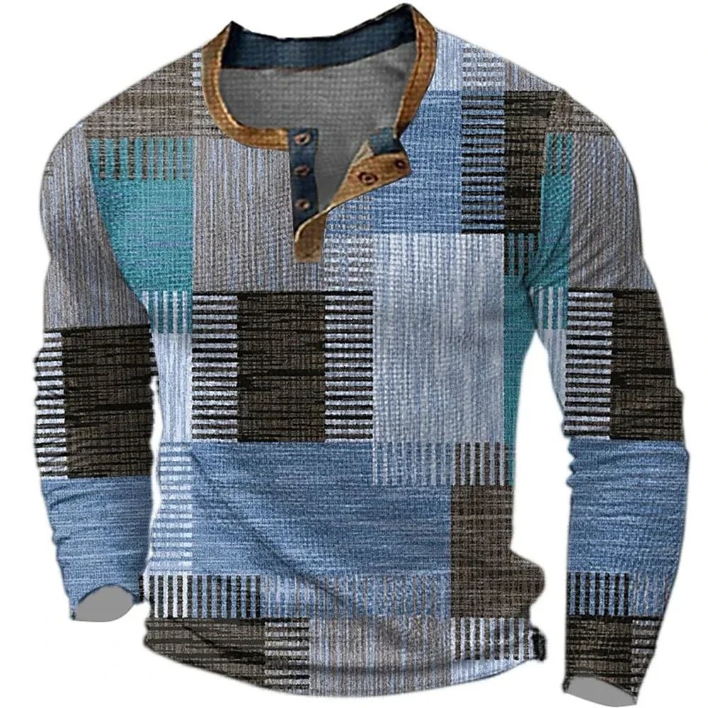 Alwyn | Men's Colourful Long-Sleeve Patchwork Shirt