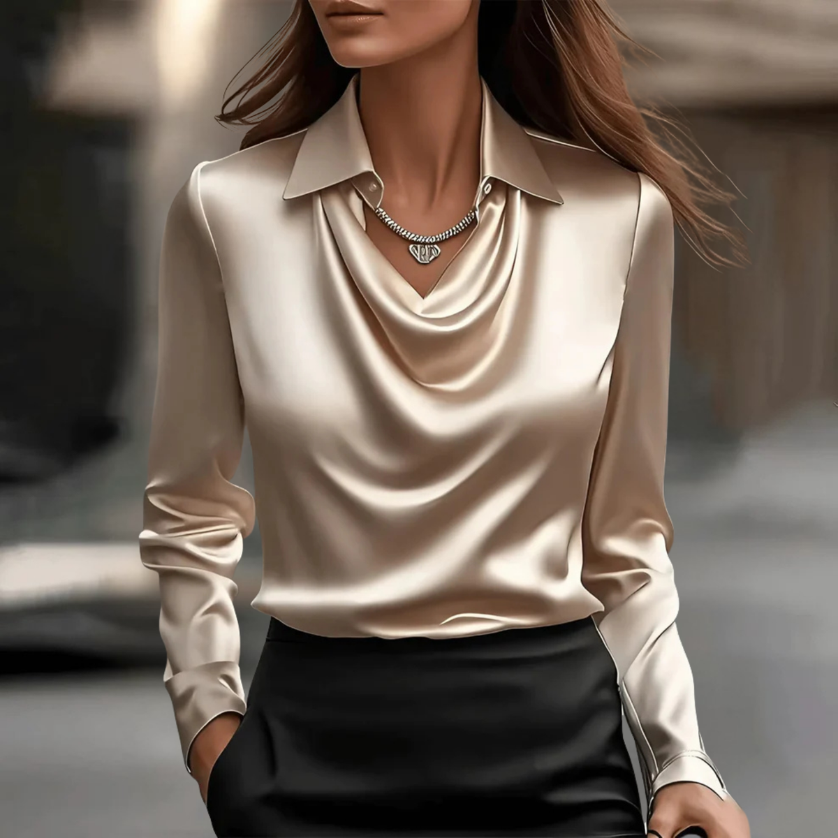 Leonora | Women's Elegant Satin Blouse