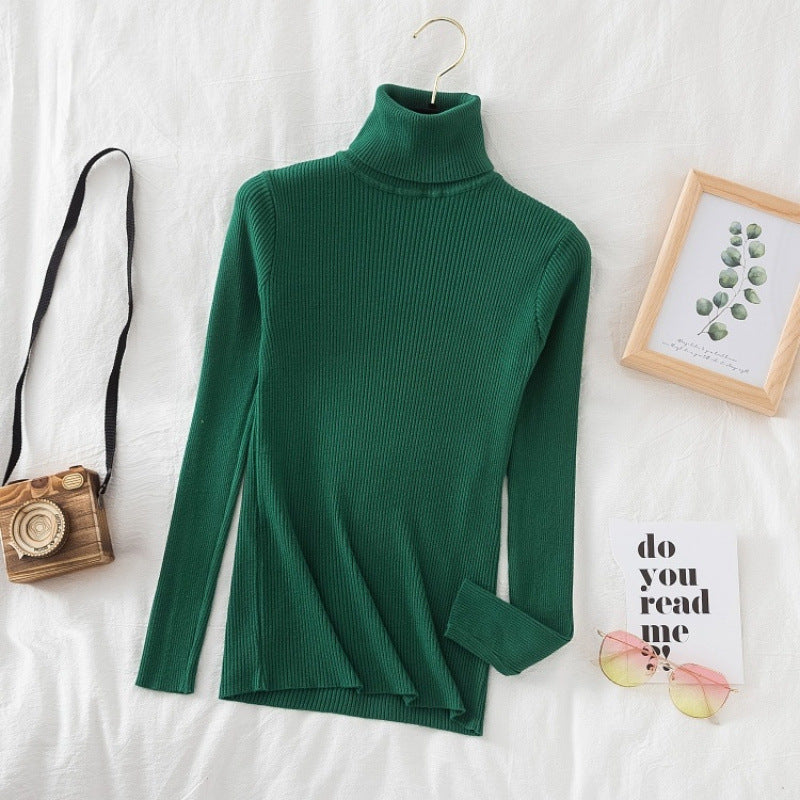 Women's Turtleneck Sweater Slim Fit Long Sleeve