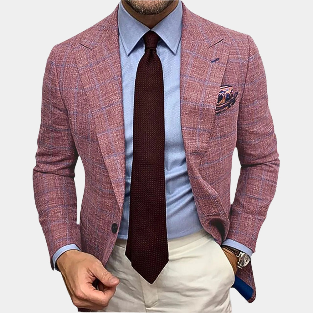 Men's Tailored Blazer, Notch Lapel Single-Breasted Jacket Regular Fit