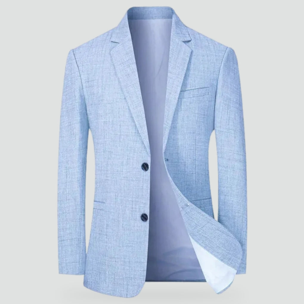 Men's Textured Notch Lapel Blazer, Two Button Comfortable Fit Jacket