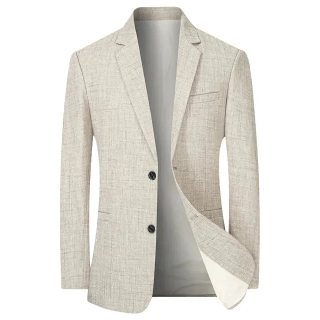 Men's Textured Notch Lapel Blazer, Two Button Comfortable Fit Jacket