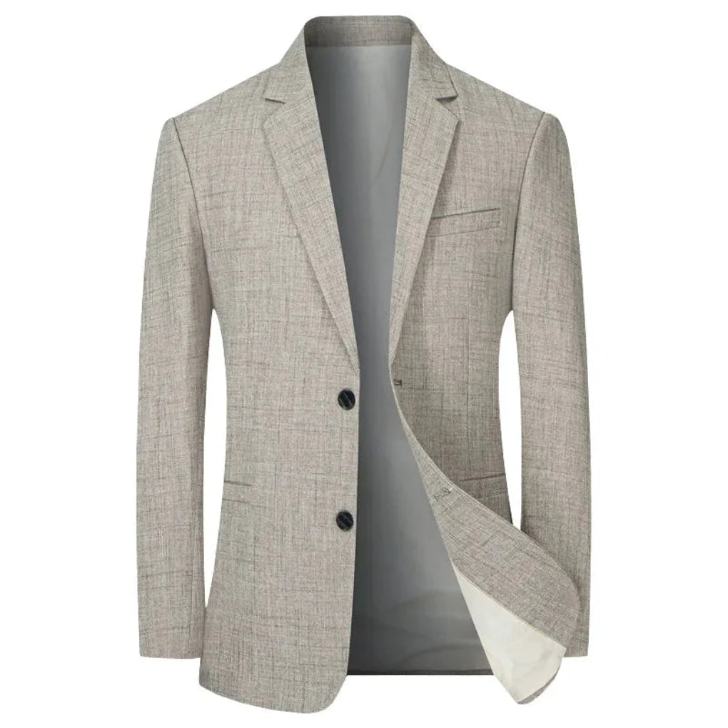 Men's Textured Notch Lapel Blazer, Two Button Comfortable Fit Jacket