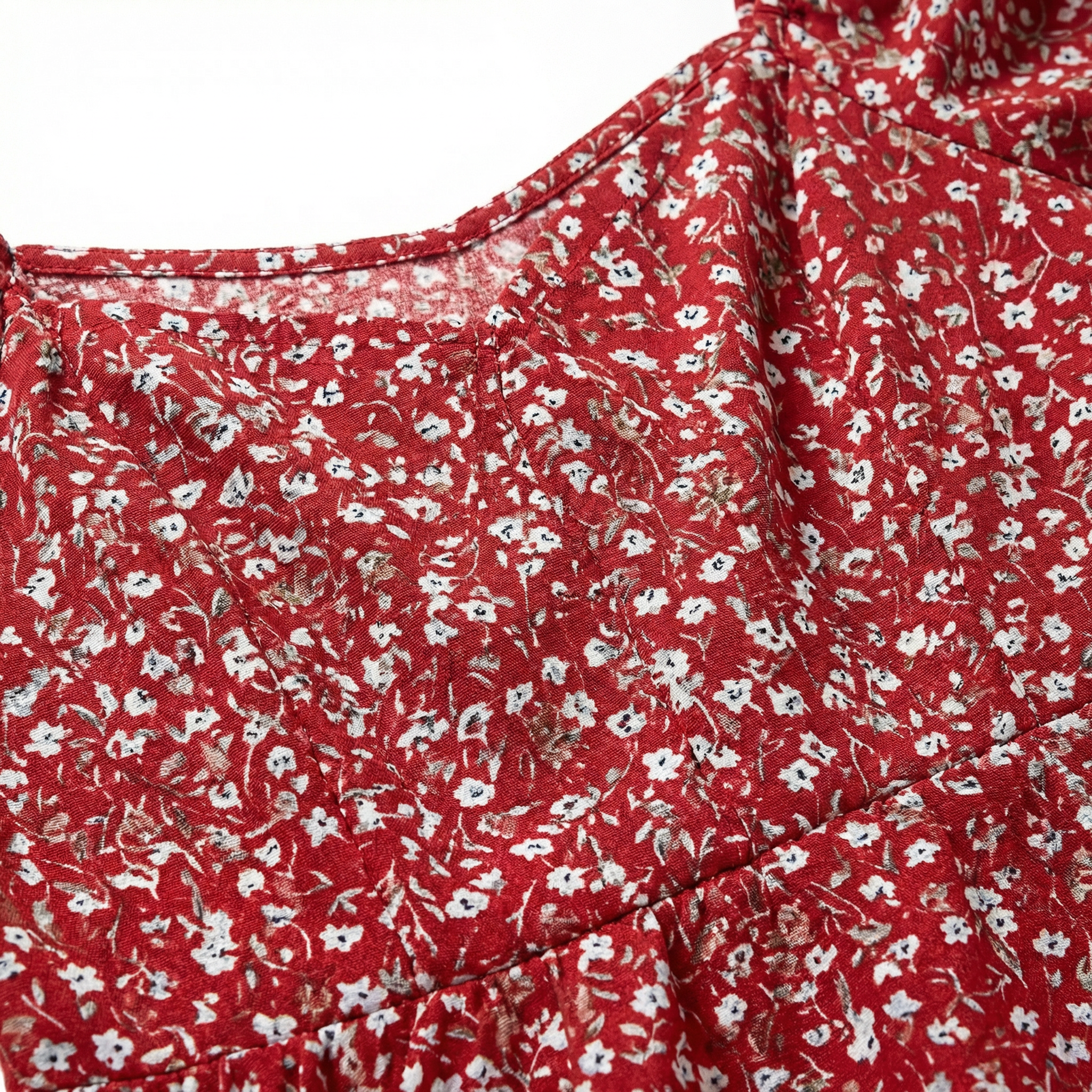 Mini Dress Floral with Puff Sleeves and Front Tie