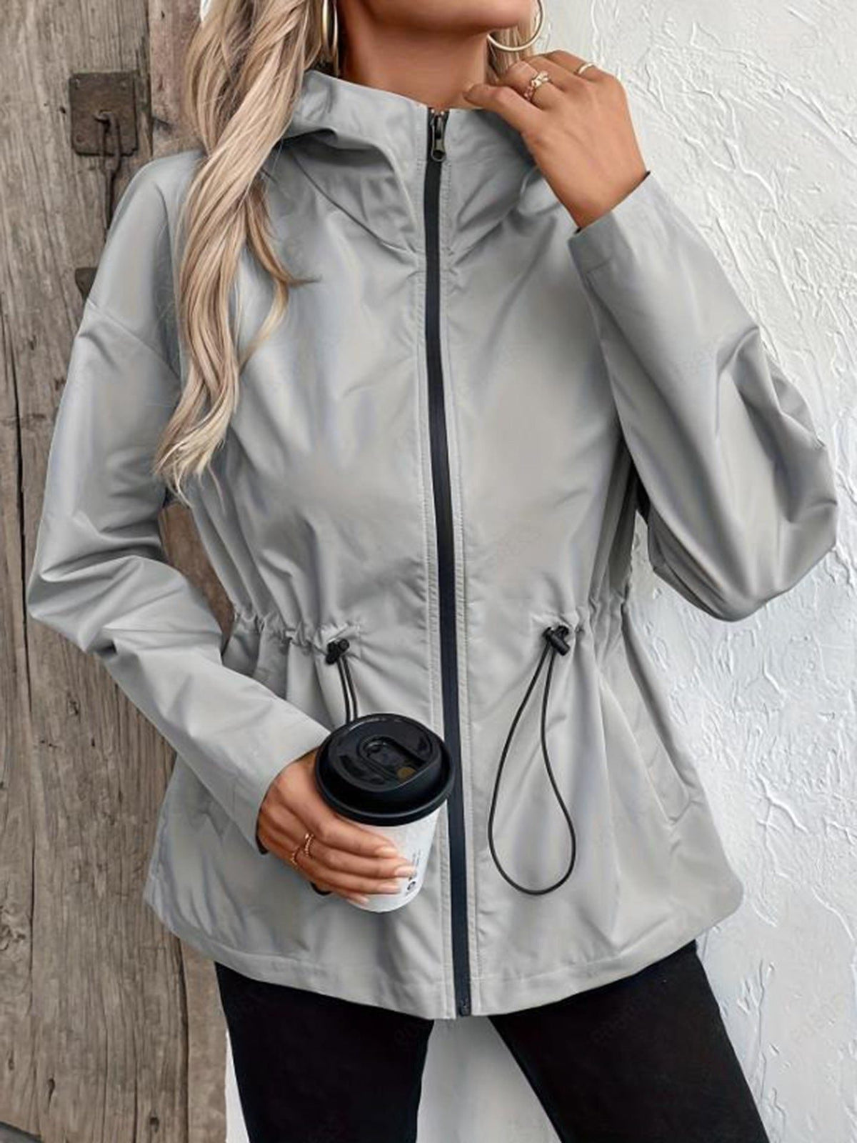 Edith | Women's Belted Zip-Up Raincoat