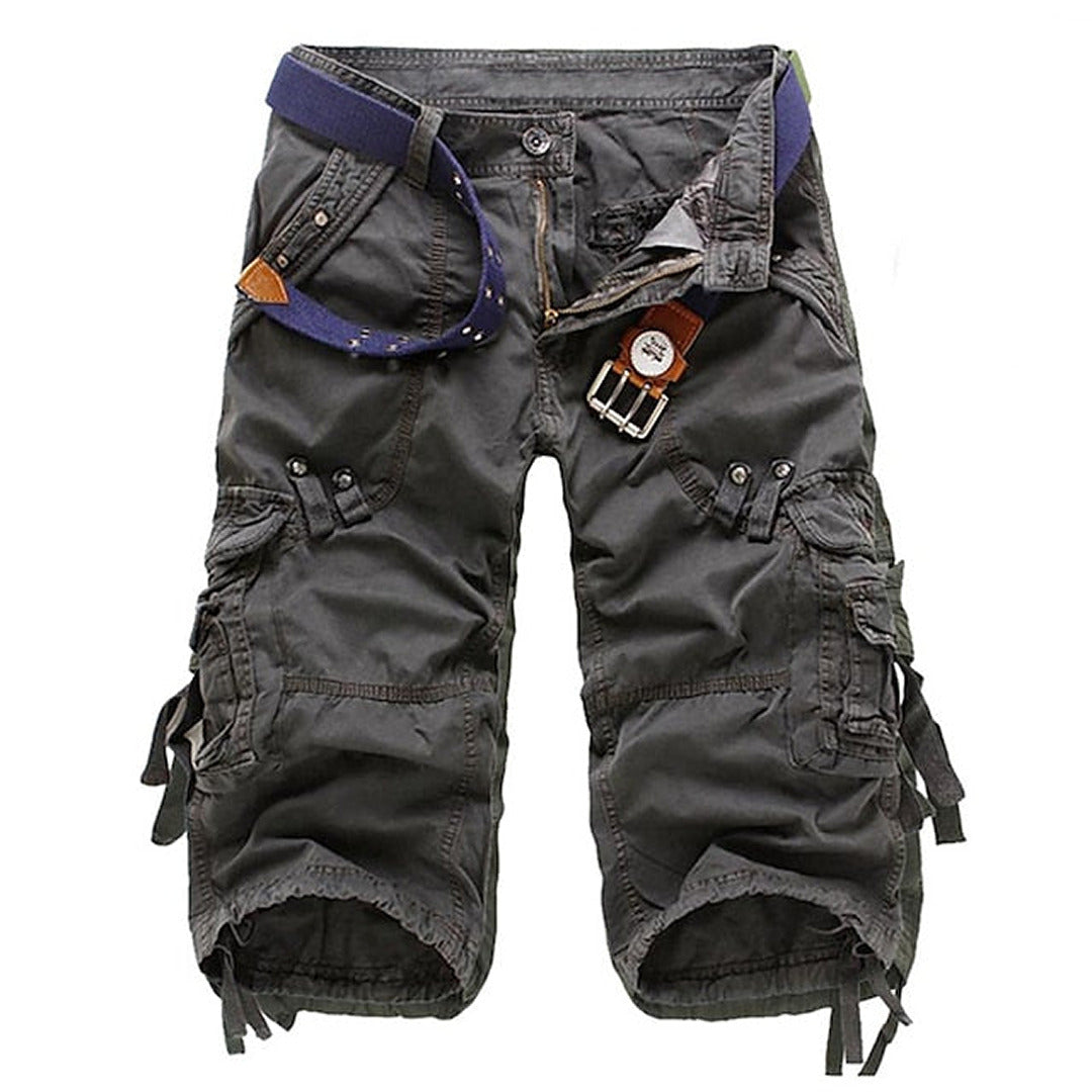 Men's Cargo Shorts Cotton Blend Multi Pocket Flap Closure Utility