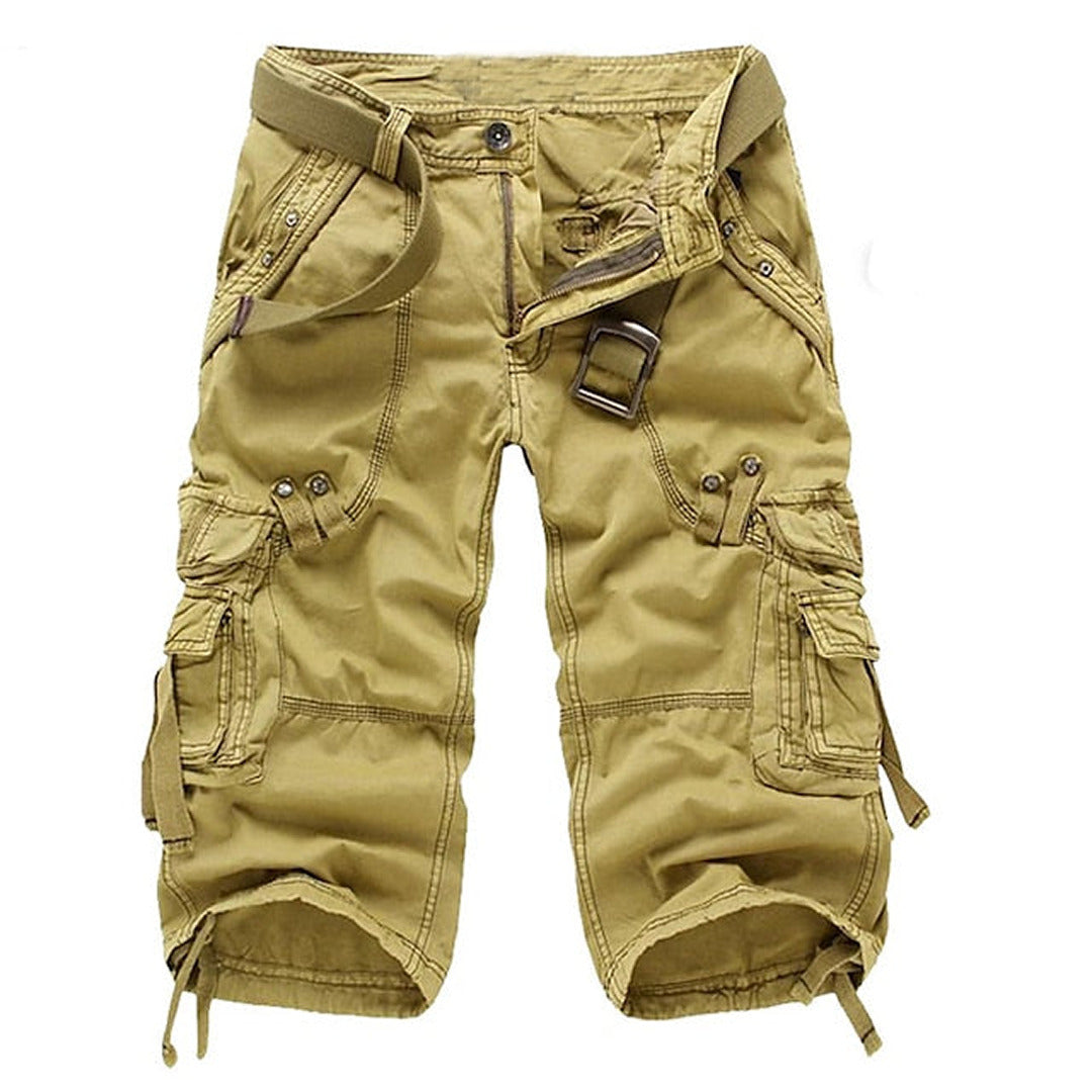 Men's Cargo Shorts Cotton Blend Multi Pocket Flap Closure Utility