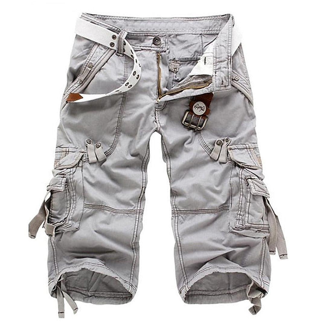 Men's Cargo Shorts Cotton Blend Multi Pocket Flap Closure Utility