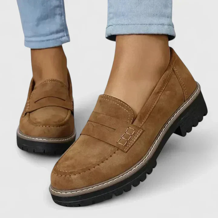 Women's Loafer Suede Platform Cushioned Footbed