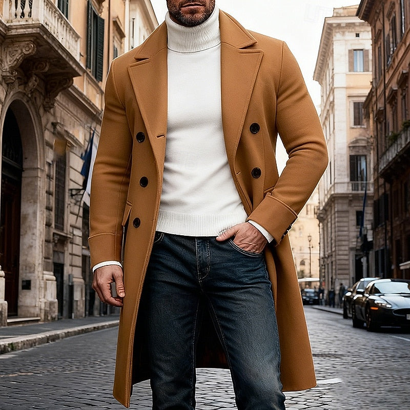 Thaddeus | Men's Classic Long Tailored Overcoat