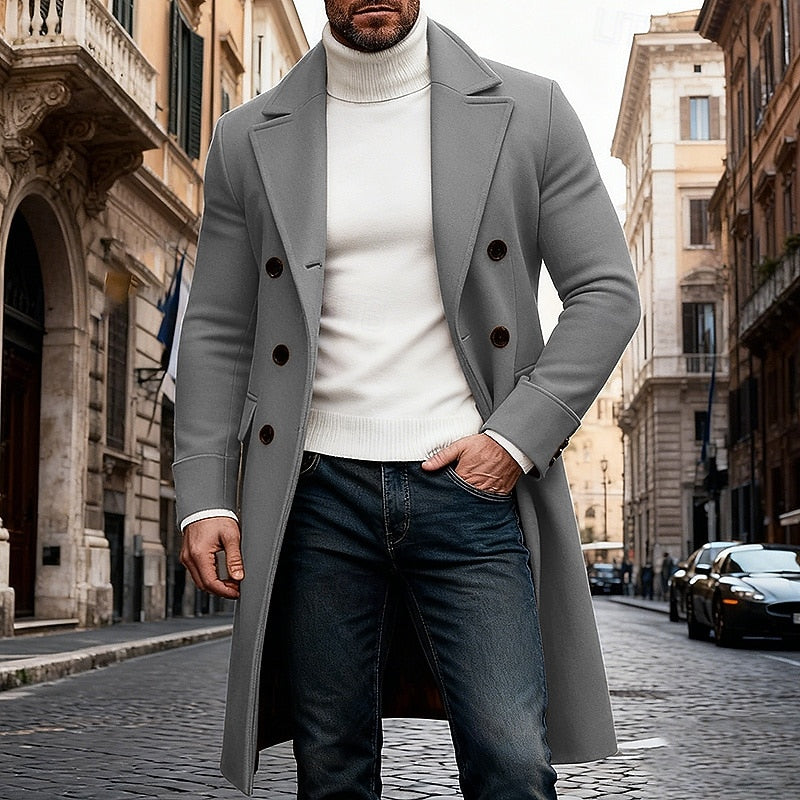 Thaddeus | Men's Classic Long Tailored Overcoat
