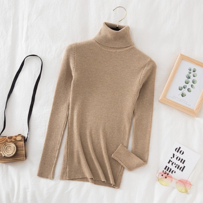 Women's Turtleneck Sweater Slim Fit Long Sleeve