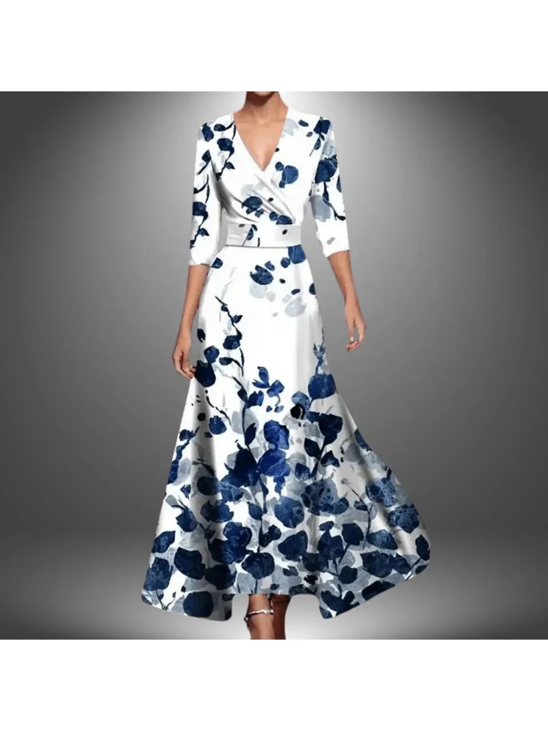 Maxi Dress Women's Stretch Fabric Wrap Front Design