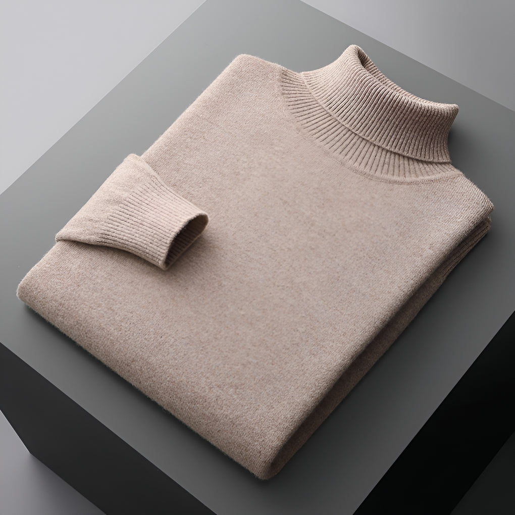Men's Turtleneck Jumper, Ribbed Cuff Regular Fit Roll Neck Knitwear